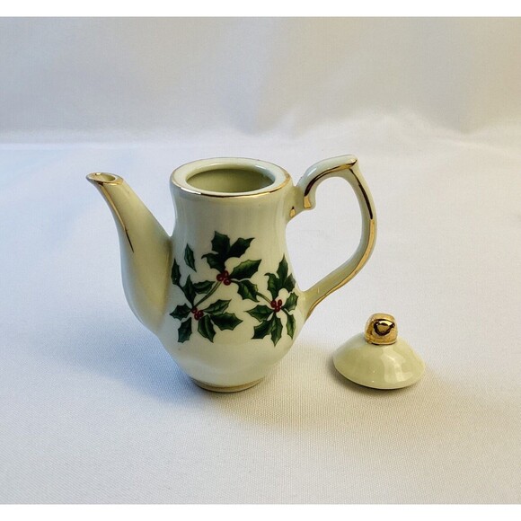 Tea Set Holly Christmas Design MINIATURE Vintage Formalities by Baum Bros - Picture 6 of 10